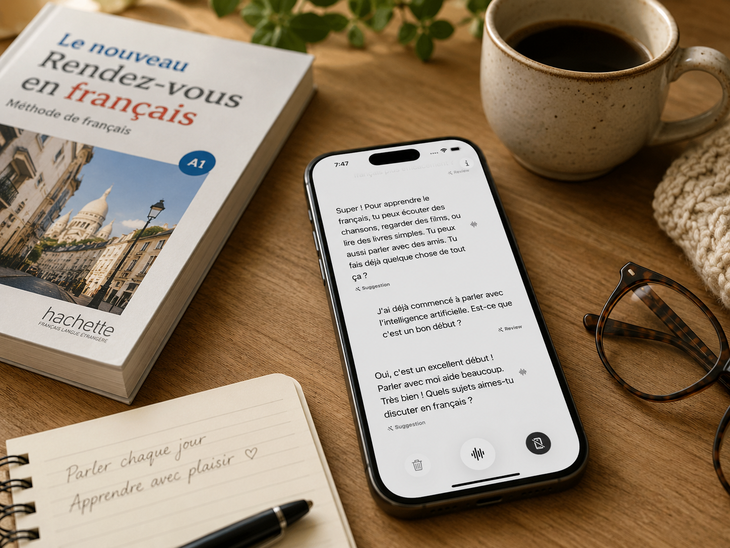 Daily French speaking practice with the Parlez-Vous app