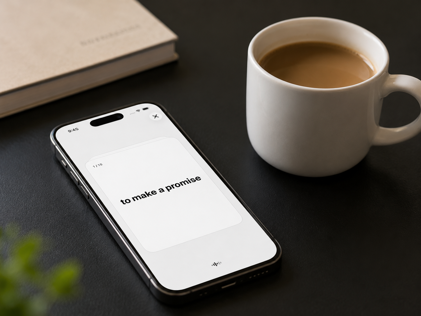 A phone displaying a phrase for spoken French recall practice in Parlez-Vous